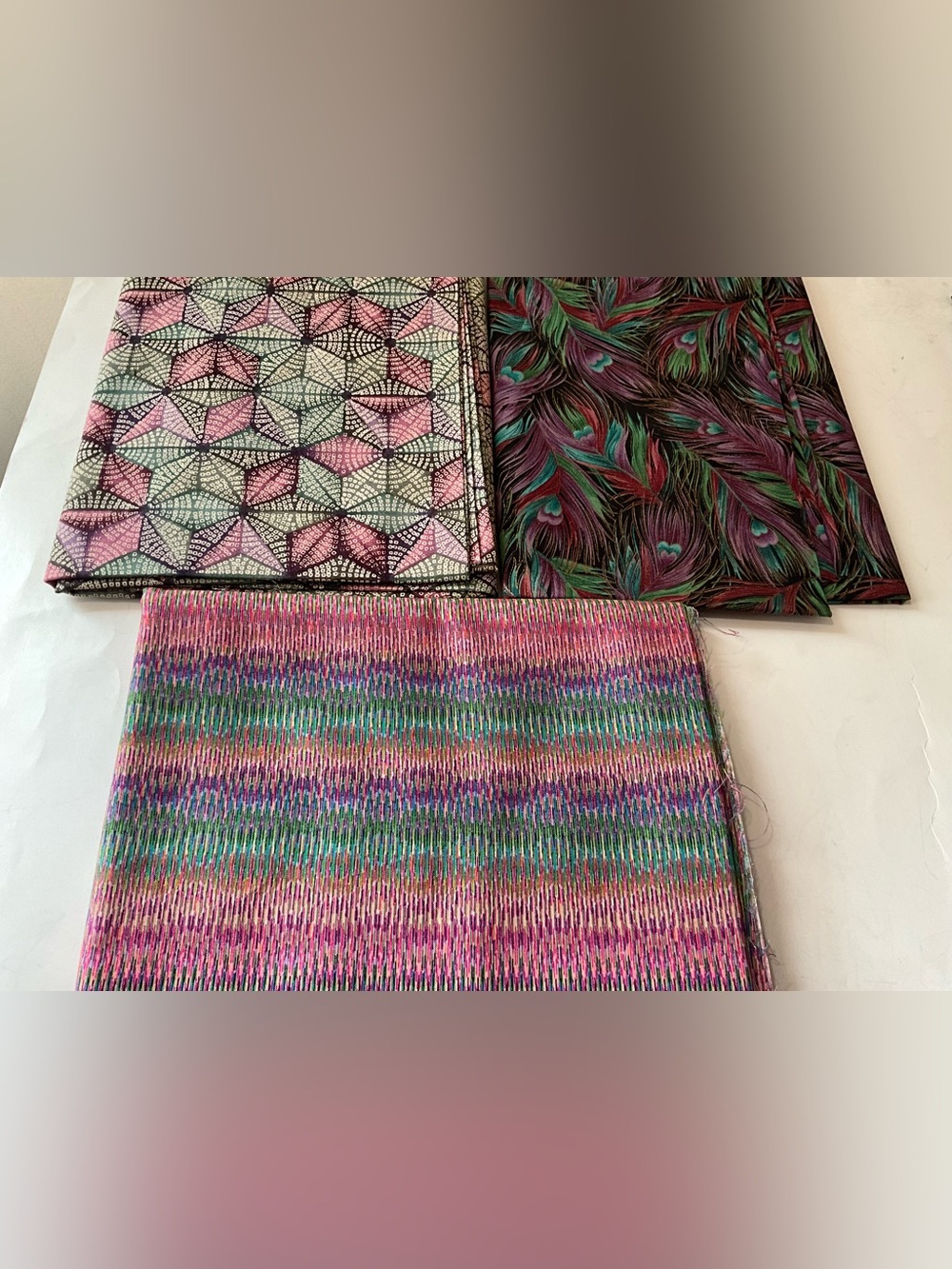 Quilting Sewing Crafts Lot Hoffman Fabrics Kimono Collection Purple Green Pink
